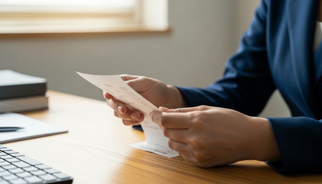 반려견 병원 1회 방문 청구 구조를 설명하기 위한 영수증 확인 장면