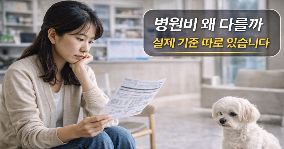 강아지 노령견 건강검진 항목 증가 이유를 병원에서 확인하는 보호자 모습