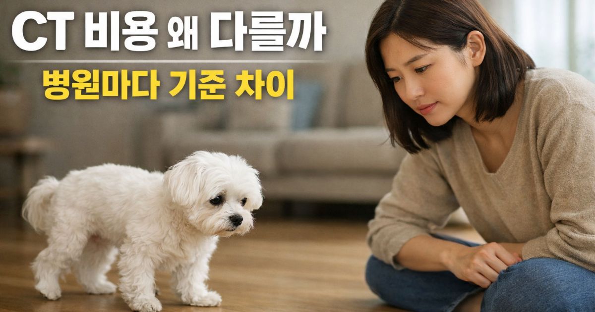 강아지 CT 검사 비용이 병원마다 다른 이유와 검사 구조 차이를 설명하는 이미지