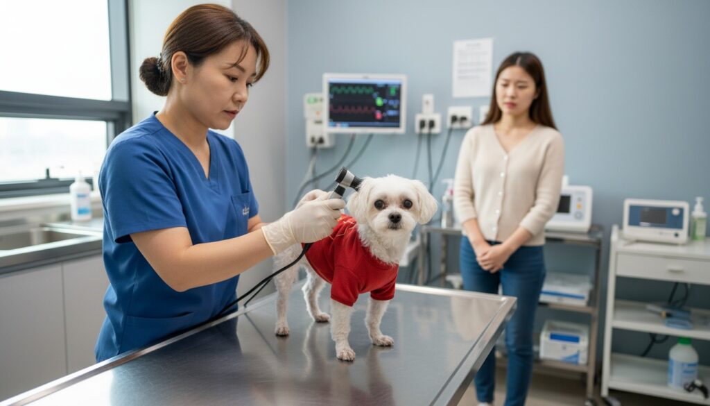 강아지 건강검진 비용 왜 병원마다 다른가 데이터 분석 1 강아지 건강검진 비용과 반려견 병원 검사 장면