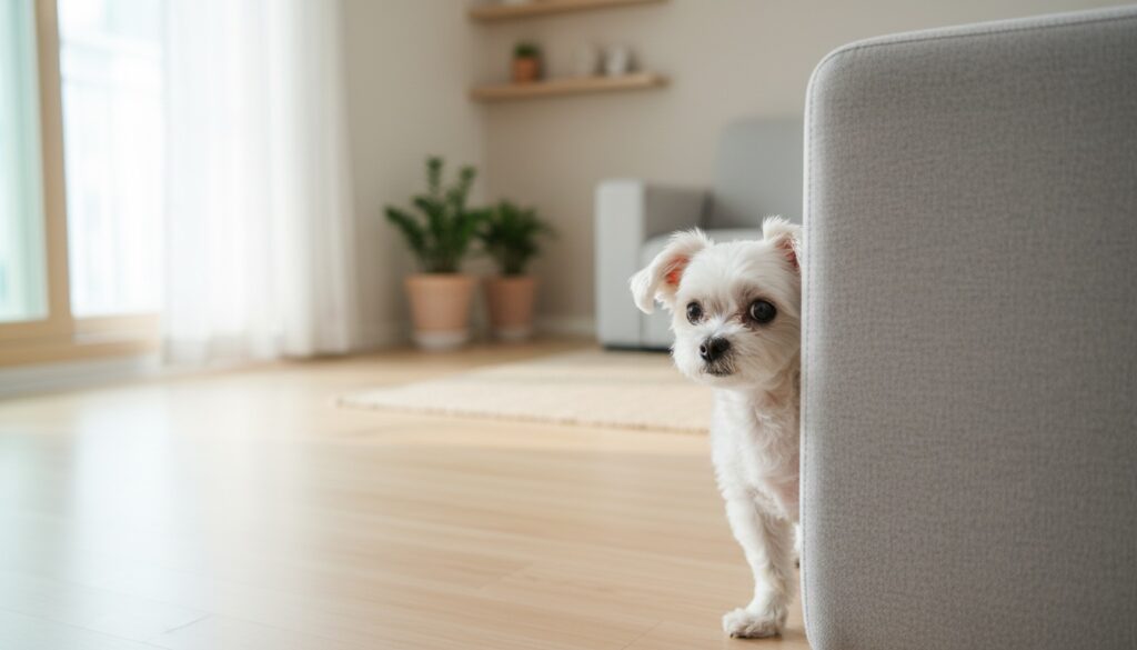 강아지 갑자기 숨는 이유 5가지 행동 변화 데이터 분석 2 강아지 갑자기 숨는 이유 행동 관찰 장면