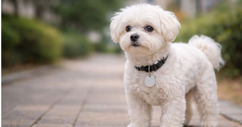 반려견 등록 안 하면 과태료 있을까 실제 단속 기준 2 말티즈의 등록 식별 가능 여부를 보여주는 목줄 및 외부 상태 클로즈업