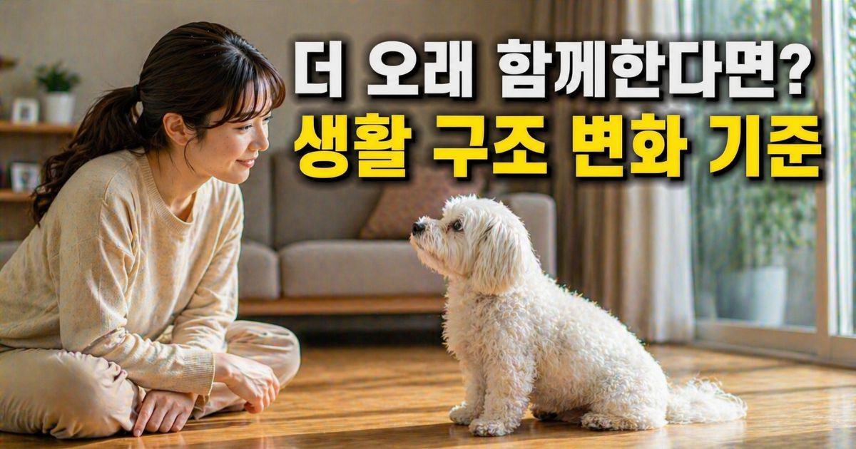 반려견 평균 수명 증가로 보호자 생활 구조 변화와 장기 돌봄 관계를 보여주는 장면