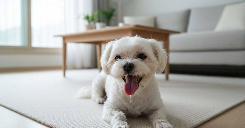 강아지 헐떡거림 이유 5가지 행동 신호 건강 데이터 분석 2 강아지가 혀를 내밀고 헐떡이며 호흡 행동을 보이는 반려견 모습