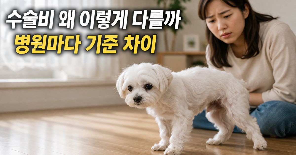 강아지 슬개골 탈구 수술 비용 차이를 설명하는 보호자 관찰 장면