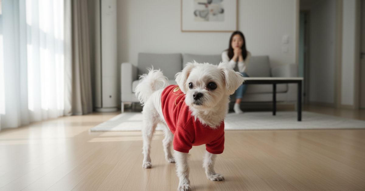 천천히 움직이는 노령견의 생활 모습
