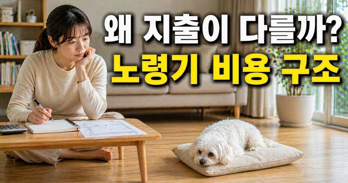 노령 말티즈와 함께 생활하며 지출 구조 변화를 고민하는 보호자의 관찰 장면