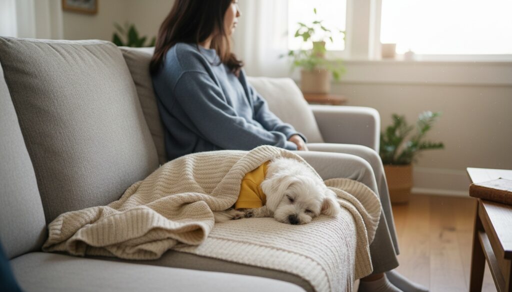 노령 반려견 장례 서비스 비용 구조 데이터 분석을 위한 보호자와 노령견 생활 장면